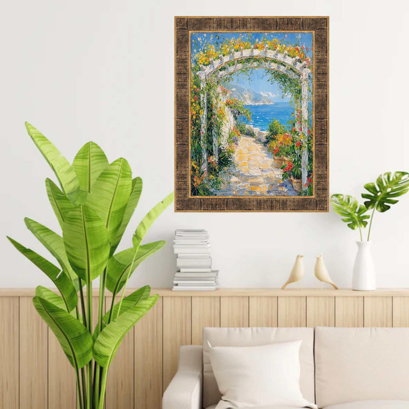 40x50 Frame Farmhouse Rustic Wood Black Gold Picture Frame