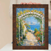 12x36 Frame Brown Coffee Burl Wood Flat Picture Frame