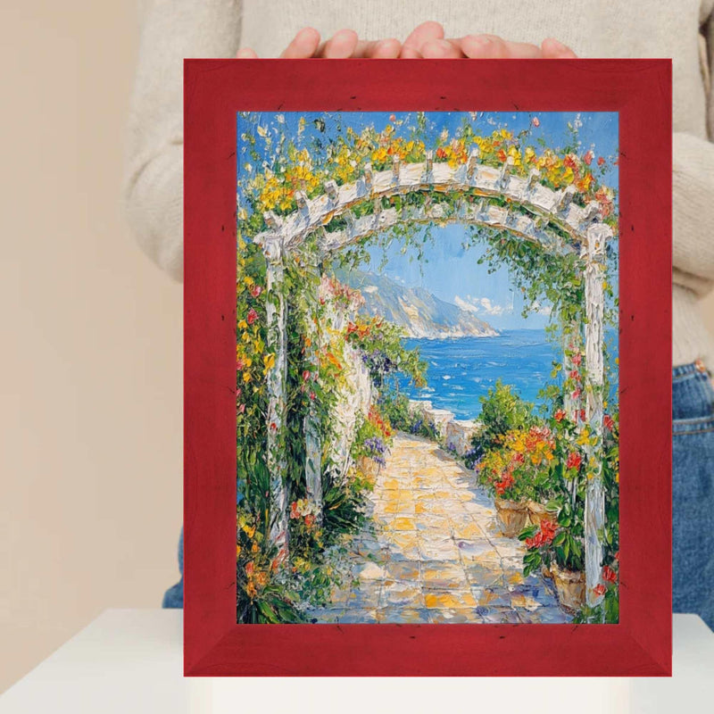 26x26 Frame Modern Red Burl Wood Flat Picture Frame