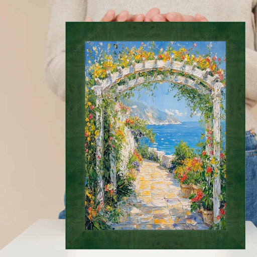 13x17 Frame Green Burl Wood Flat Picture Frame