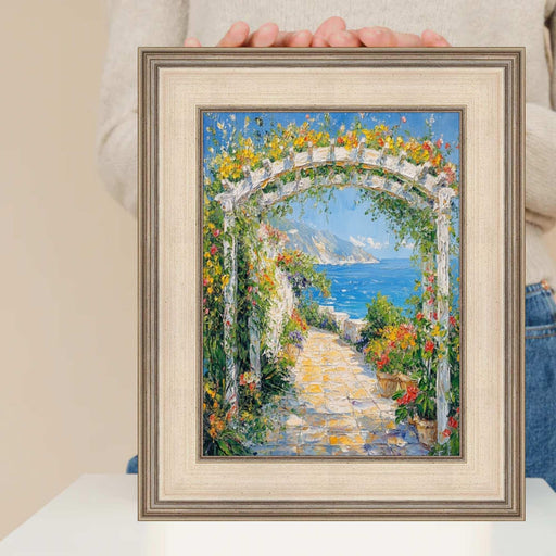 15x15 Frame  Contemporary Wide Silver Leaf Flat Panel Picture Frame