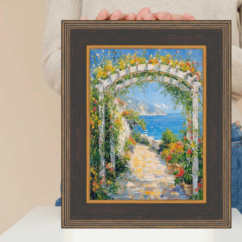 20x20 Frame Wide Black Antique Gold Picture Frame