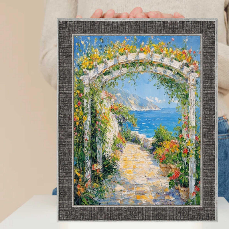 24x48 Frame Rustic Wood Black Silver Picture Frame