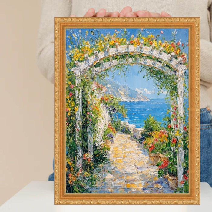 32x48 Frame Slim Classic Florer Beaded Gold Picture Frame