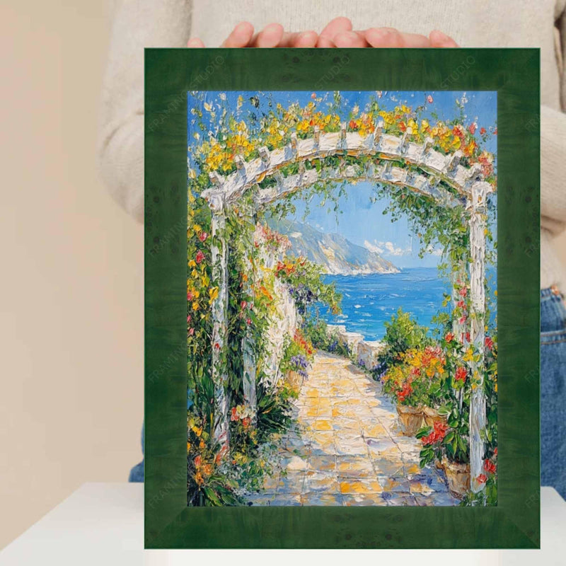 20x40 Frame Green Burl Wood Flat Picture Frame