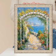 22x28 Frame White Wash Alabaster Bead Picture Frame