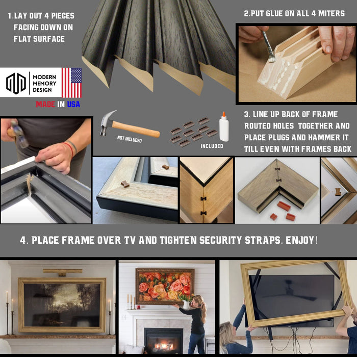 70 Inch TV Picture Frame - Decorative Custom frame for 70 inch TV  Modern Memory Design 