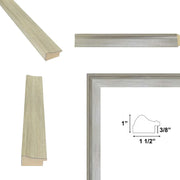 Silver Brushed Modern Slight Scoop Picture Frame 