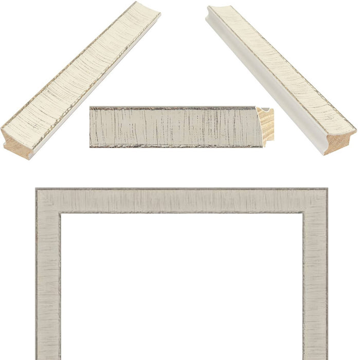 32x48 Frame White Birch Wood Scoop Picture Frame