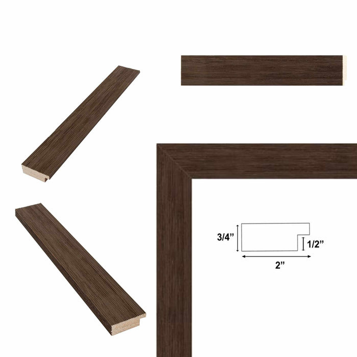 32x48 Frame Rust Brown Grain Barnwood Picture Frame