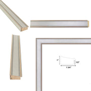 25x25 Frame Modern Contemporary Silver Flat Picture Frame