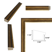24x48 Frame Industrial Gold Metal Slope Picture Frame