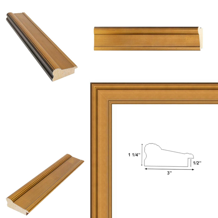 32x48 Frame Wide Gold Leaf Flat Panel Picture Frame