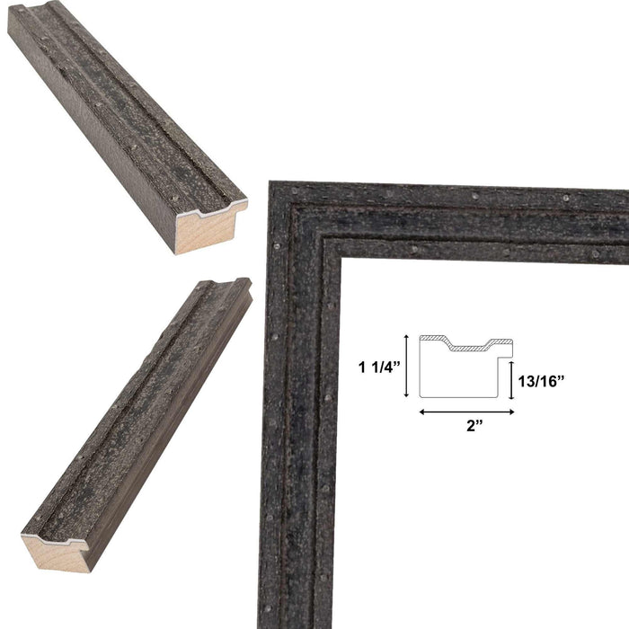 28x28 Frame Slim Bright Chrome Silver Pebbled Texture Picture Frame