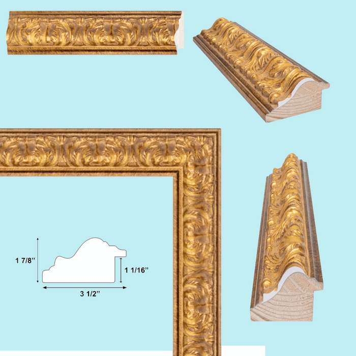 32x48 Frame Ornate Wide Antique Gold Picture Frame-D8080