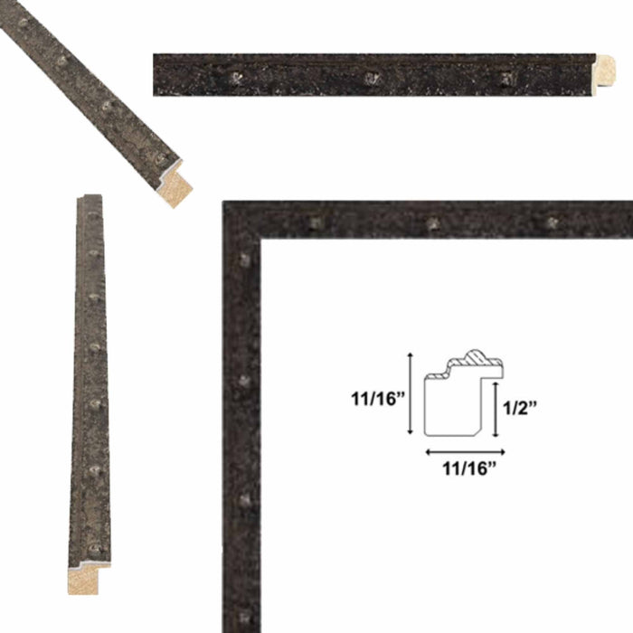 32x48 Frame Industrial Slim Black Iron Asphalt Picture Frame