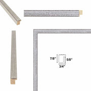 9x12 Frame Slim Bright Chrome Silver Pebbled Texture Picture Frame