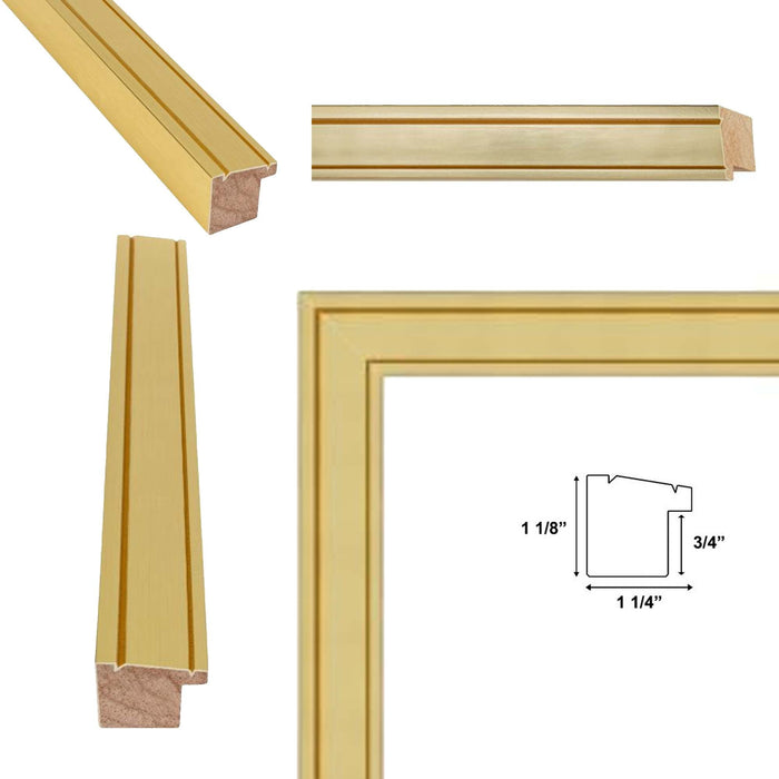 32x48 Frame Modern Bright Gold Metal Picture Frame