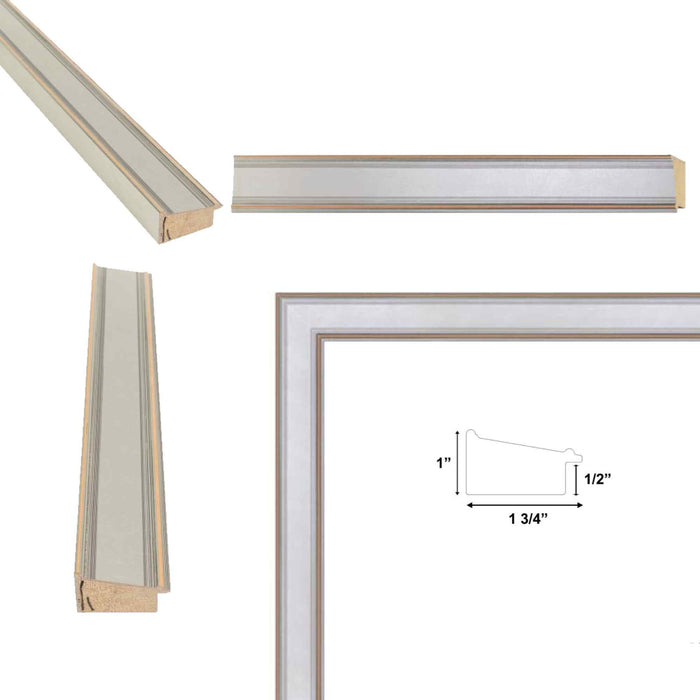 8.5x11 Frame Modern Contemporary Silver Flat Picture Frame