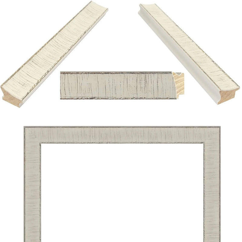 30x40 Frame White Birch Wood Scoop Picture Frame