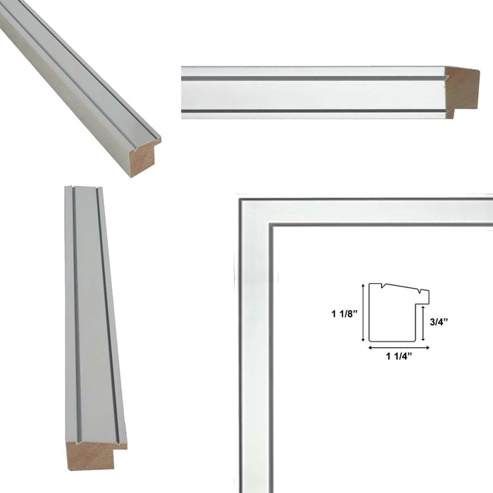 32x48 Frame Modern Silver Metal Brushed Picture Frame