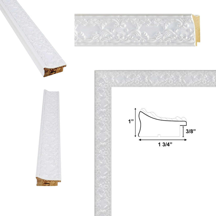 32x48 Frame Glossy Ornate Wedding White Picture Frame