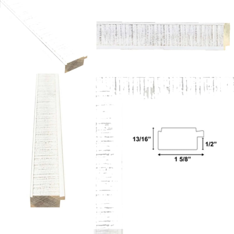 12x24 Frame Rustic Wood White Wash Picture Frame