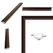 20x20 Frame Diploma Mahogany With Gold Line Picture Frame