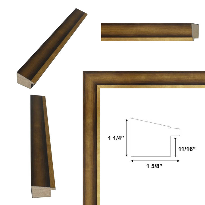 32x48 Frame Industrial Gold Metal Slope Picture Frame