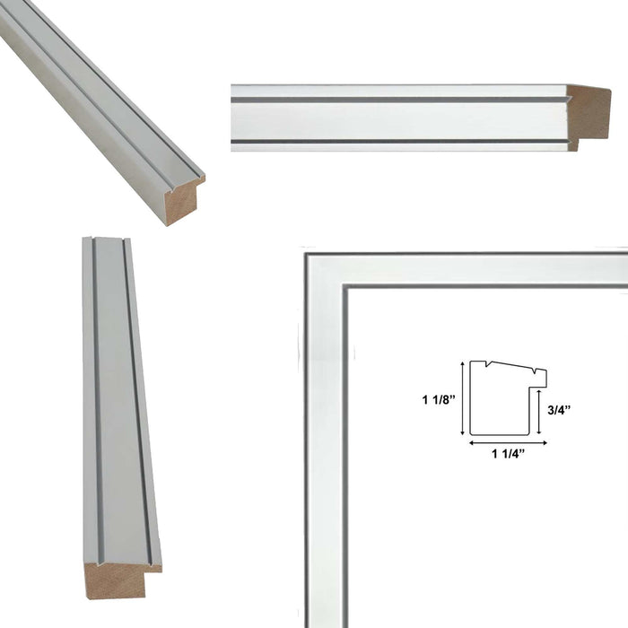 Modern Silver Metal Brushed Picture Frame 