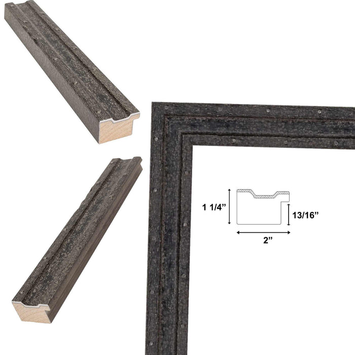 32x48 Frame Slim Bright Chrome Silver Pebbled Texture Picture Frame