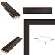 9x12 Frame Wide Gold Black Flat Panel Picture Frame