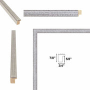 Slim Modern Bright Chrome Silver Pebbled Texture Picture Frame 
