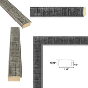 12x20 Frame Rustic Wood Black Silver Picture Frame