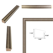 12x36 Frame Industrial Silver Metal Slope Picture Frame