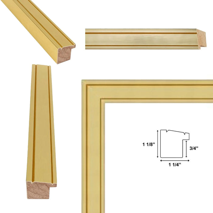 22x30 Frame Modern Bright Gold Metal Picture Frame
