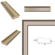 9x12 Frame  Contemporary Wide Silver Leaf Flat Panel Picture Frame