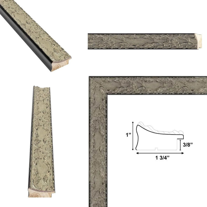 28x40 Frame Vintage Antique Alabaster White Wash Picture Frame