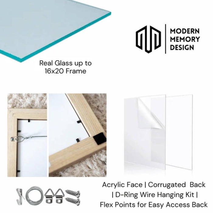 32x48 Frame White Birch Wood Scoop Picture Frame