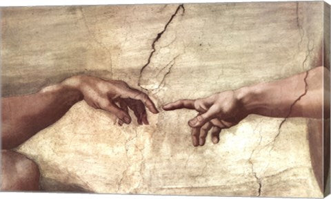 Creation of Adam (hands detail) by Michelangelo Buonarroti