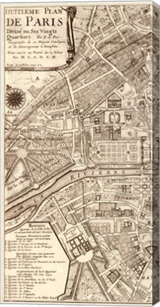 Plan de la Ville de Paris, 1715 (L) by Nicolas De Fer