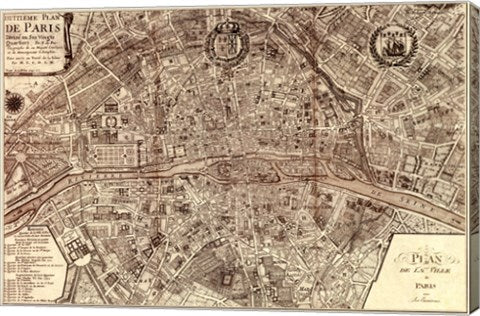 Plan de la Ville de Paris, 1715 by Nicolas De Fer