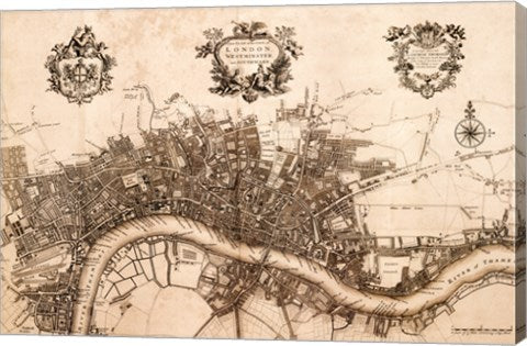 Plan of the City of London, 1720 by John Stow