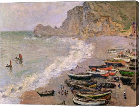 Etretat, beach and the Porte d'Amont, 1883 by Claude Monet