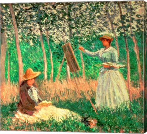 In the Woods at Giverny: Blanche Hoschede at her easel with Suzanne Hoschede reading, 1887 by Claude Monet