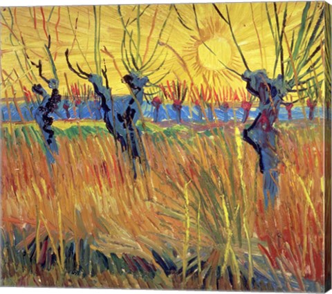 Pollarded Willows and Setting Sun, 1888 by Vincent Van Gogh