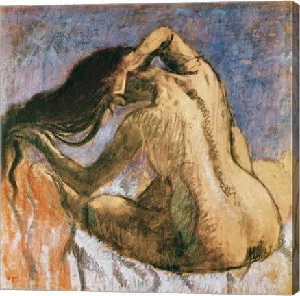 Woman Combing her Hair B by Edgar Degas