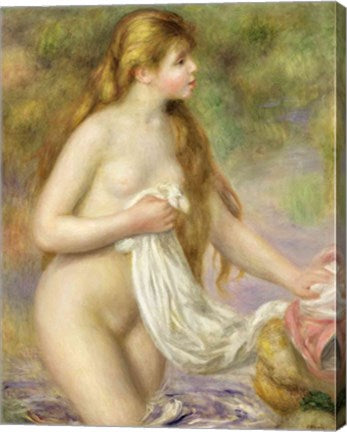 Bather with long hair, c.1895 by Pierre-Auguste Renoir