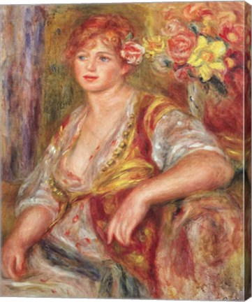Blonde Woman with a Rose by Pierre-Auguste Renoir