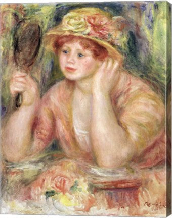 Woman with a Mirror, c.1915 by Pierre-Auguste Renoir